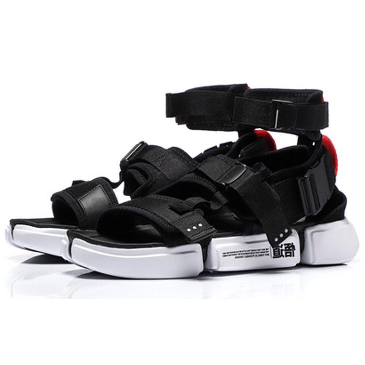 Li Ning Plateforme Semaine de la Mode de Paris Sandales de Plage Homme Noir Blanc AGBN079-2
