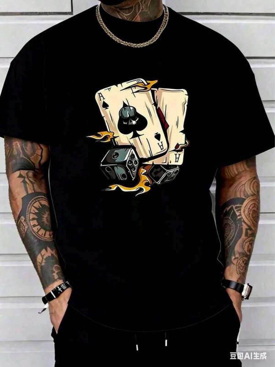 

Graphic-Shirt Cotton Tees Size Plus(220 Pure Cotton T-Shirt) Summer Round Neck Short Sleeved Casual 5XL різнокольоровий
