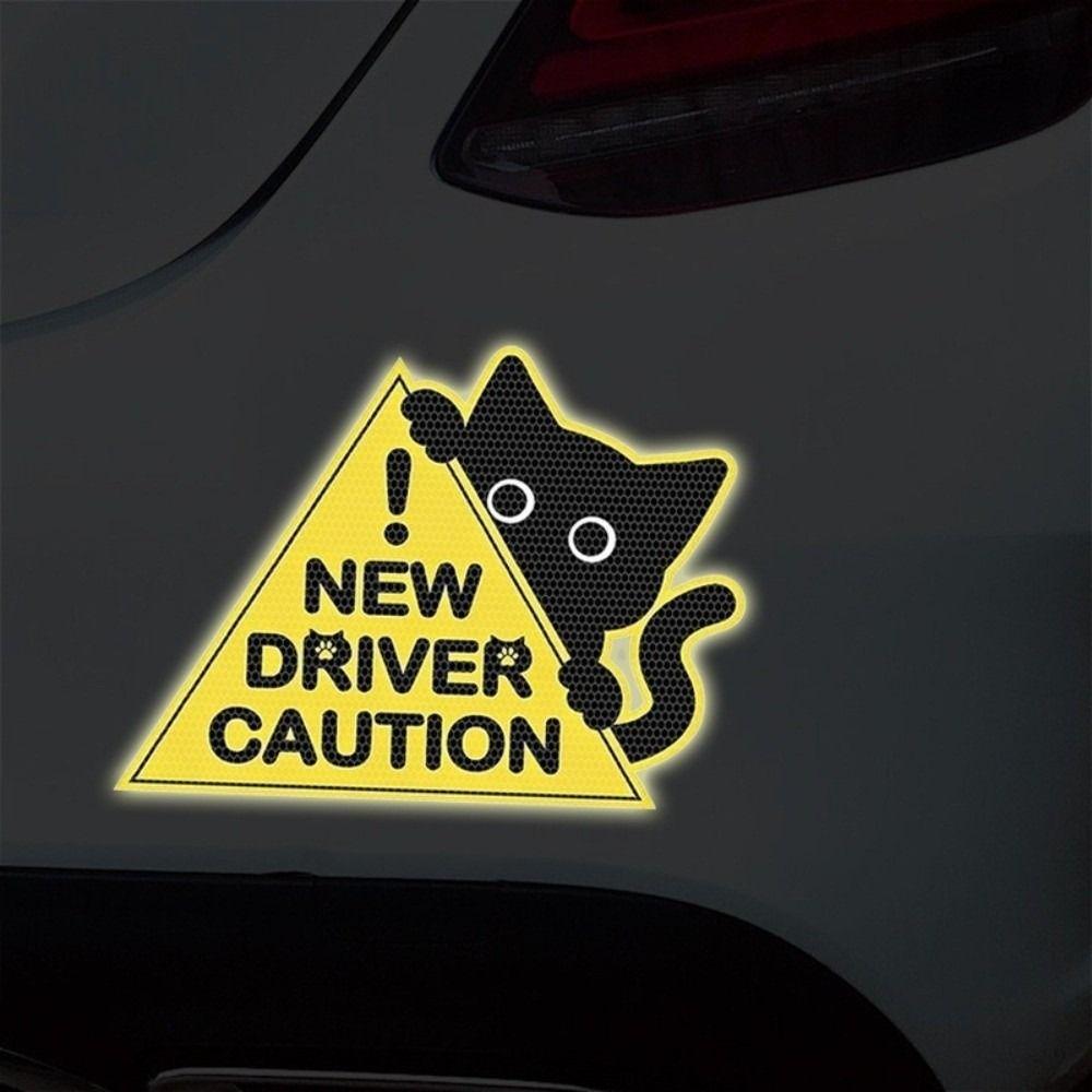 1 Set Reflective Car Sticker Waterproof Vinyl Reflective Sticker Novelty Warning Decal Road Safety
