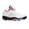 Men's Sneakers Jordan 5 Retro Low Golf Fire Red (Silver Tongue) White/Black-Metallic Silver-Fire Red