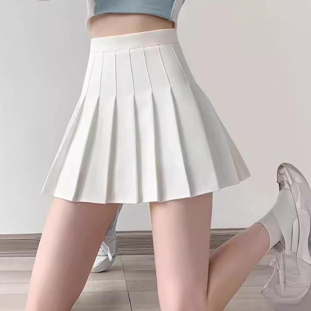 Women's Korean Style High-Waist Pleated A-Line Skirt - Slim Fit, Black, Spring/Autumn 2024 Collection.
