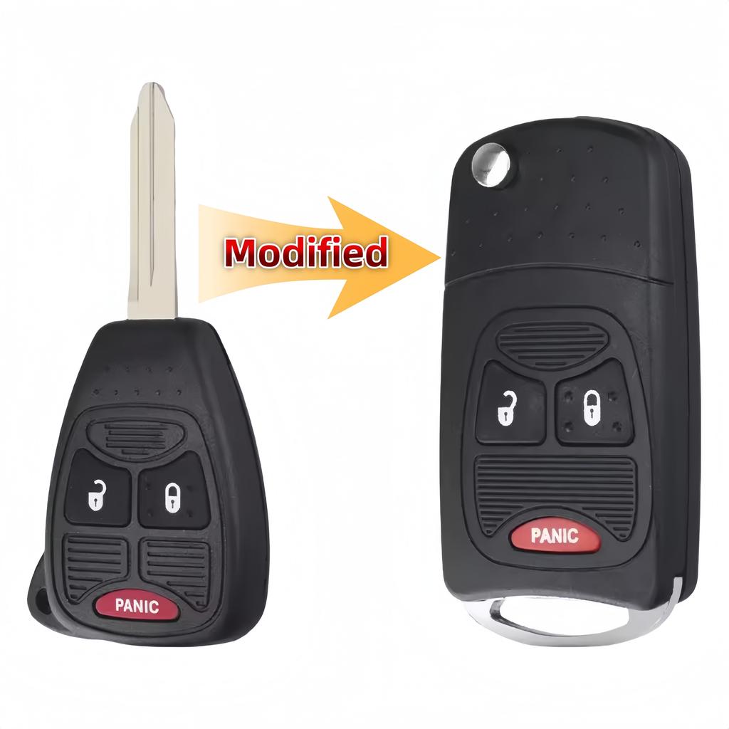 XJMYNB For Chrysler Aspen 300 Dodge Jeep Commander Grand Cherokee 2/3/4/5/6 Buttons Modified Flip Remote Car Key Shell Case