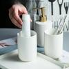 Ceramic Wash Set Bathroom Decoration Accessories Lotion Bottle Soap Dish Mouthwash Cup Black Tray Household Bathroom Supplies
