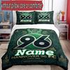 3pcs Duvet Cover Set (1*Duvet Cover + 2*Pillowcase, Without Core), Custom Name Hannover 96 Football Pattern Bedding Set, Home Bedroom Decor Gift