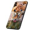 Black Tpu Case for Iphone 5 5s Se 6 6s 7 8 Plus X 10 Silicone Cover XR XS 11 12 Pro MAX Mini SE 2020 Lion Tiger Fashion Animal