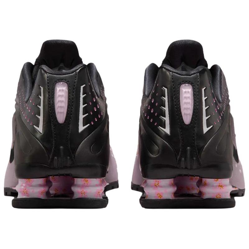 Nike Shox R4 Sakura Embroidery Low Top Casual Running Shoes Women Black Pink IB8872-600