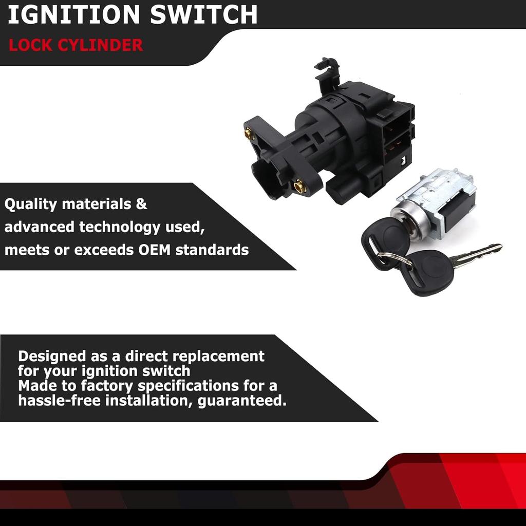 Ignition Switch & Ignition Lock Cylinder With 2 Keys Compatible With 1997-2005 Chevy Malibu Impala Monte Carlo Olds Alero Grand Am Repalces 12458191