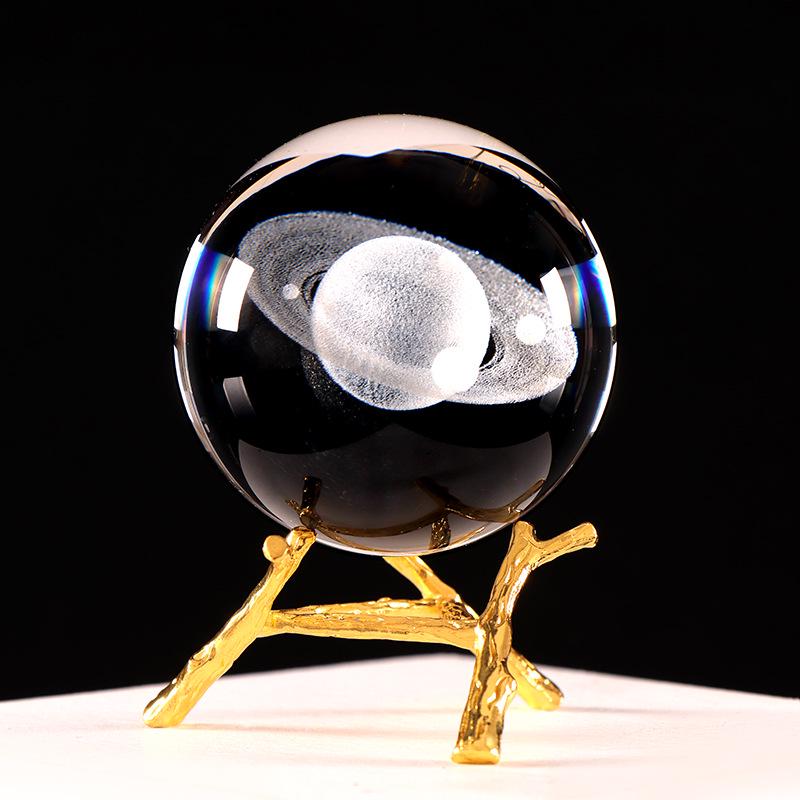 3D Laser Engraved Galaxy Crystal Ball Souvenir