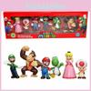 Super 6pcs Mario Bros Action Figure Toys Dolls Luigi Yoshi Mushroom Kid Gift Toy