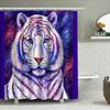 Bathroom Curtain Jungle Animal Tiger Pattern Shower Curtain Wild Cat Home Decor Waterproof Washable Modern Style