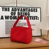 Stylish and simple solid color corduroy cosmetic bag, light and large-capacity portable storage bag