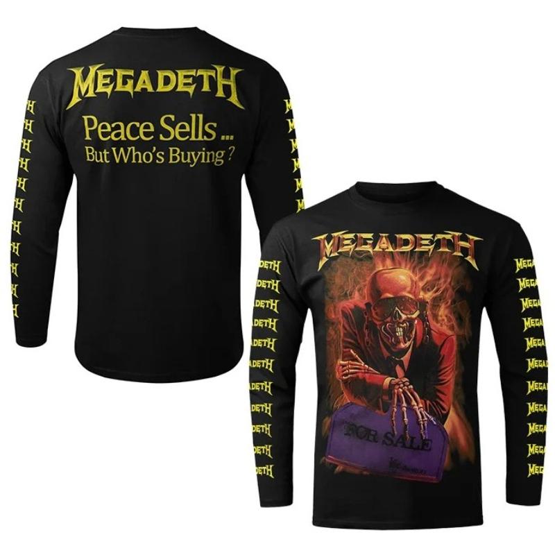Megadeth groupe américain punk metal rock T-shirt unisexe à manches longues imprimé 3D chemise mode automne rue américaine rétro haut
