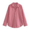 Women Fashion Spring Cotton Oxford Long Sleeve Single-breasted Lapel Blouse Street Clothing Shirt Chic Ladies Tops Mujer