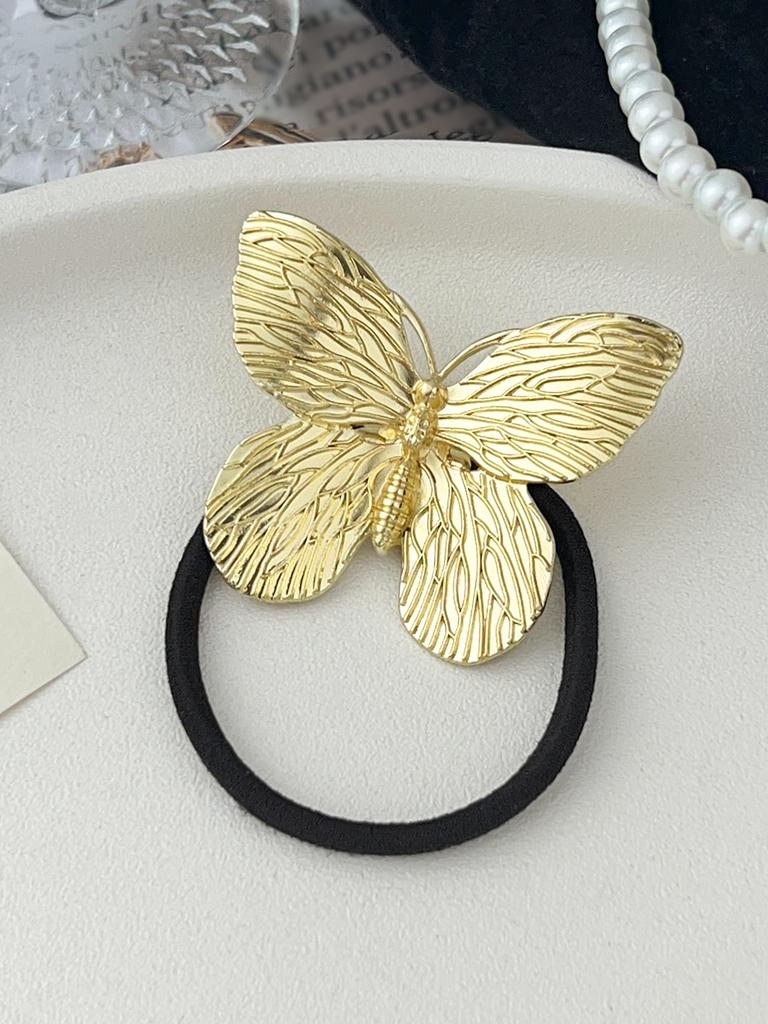 4Pcs Metal Circle Hair Cuff Elastic Hair Band Hair Ties Ponytail Holder Hair Rope Accessory for Women Girls
