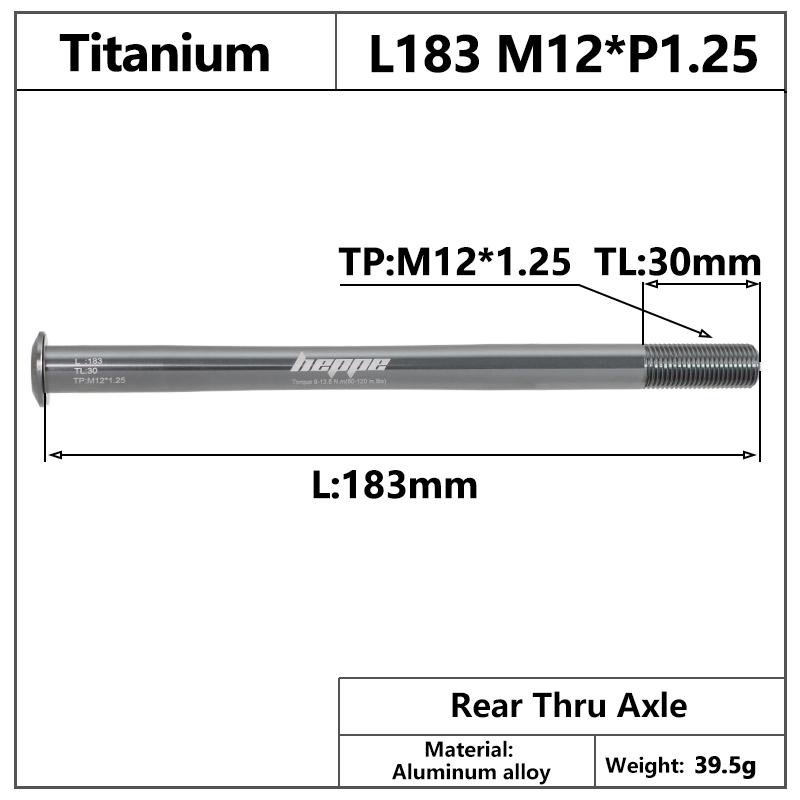 HEPPE MTB Road Bike Titanium Thru Axle Ultra Light Bike Axle 12x142 12x148 Rear Hub Thru Axle Bike Fork 12x100 12x110 Shaft