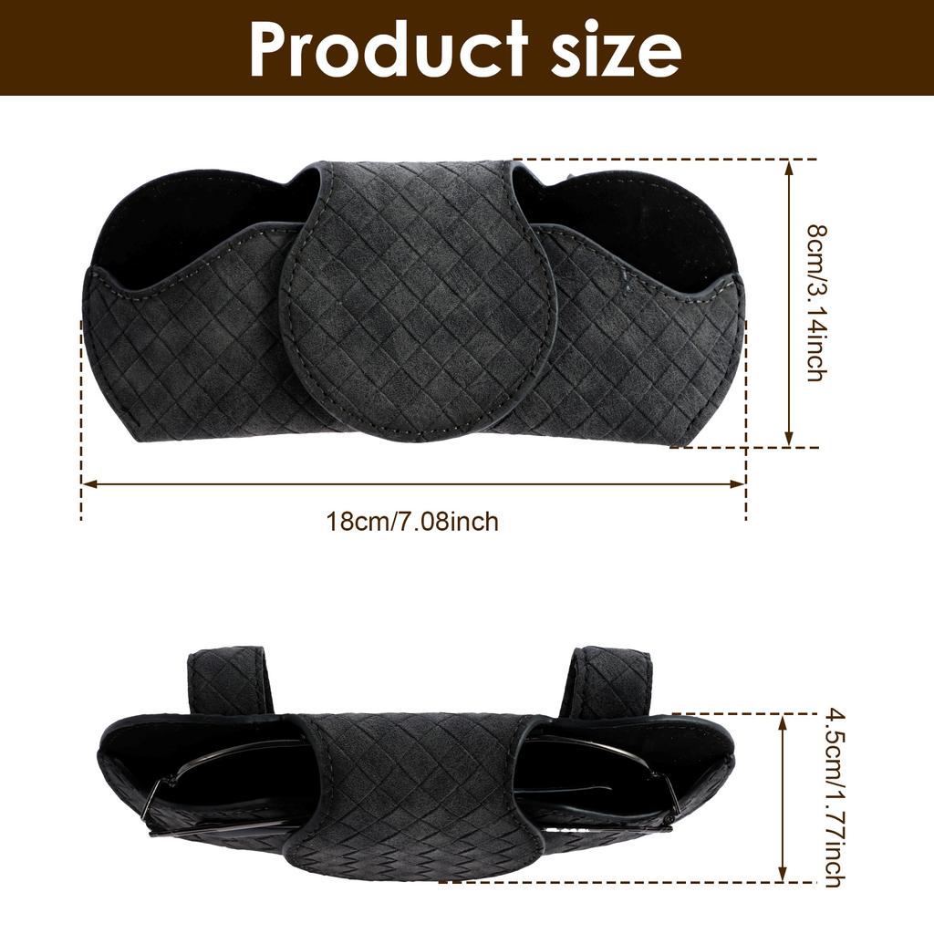 Car Sun Visor Sunglasses Case Glasses Frame Auto Eyeglasses Storage Box with Magnetic Closure Universal Car Eyeglasses Organizer