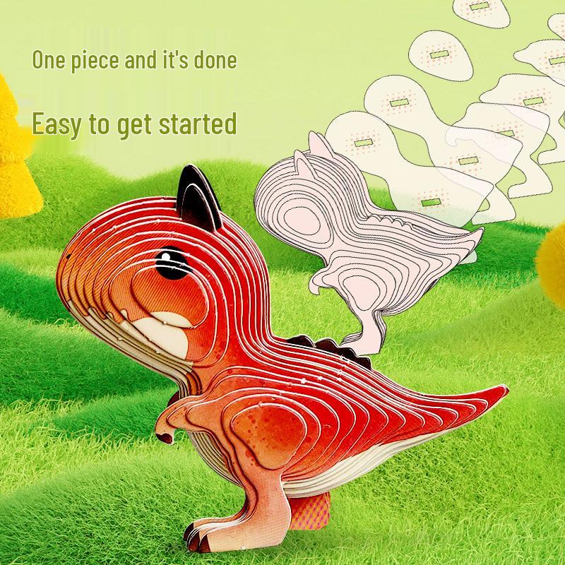 Dinosaur Egg 3D Puzzle Toy - Educational, DIY, Handmade Paper Assembly for Toddlers