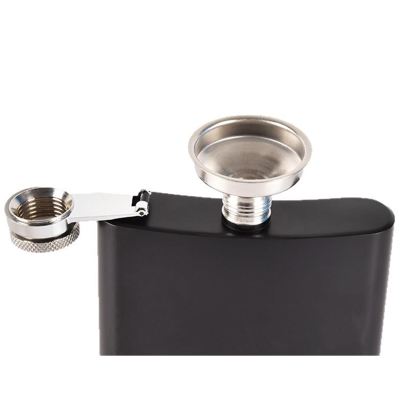 8oz Stainless Steel Hip Flask with Russian Leather, Portable Outdoor Small Flask - Brown/Black