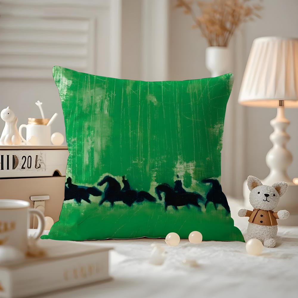 The Art Of Taking Dreams As Horses Cushion Cover Pattern Printed Pillowcase For Living Room Sofa Cushion Cover & Bedroom Decor
