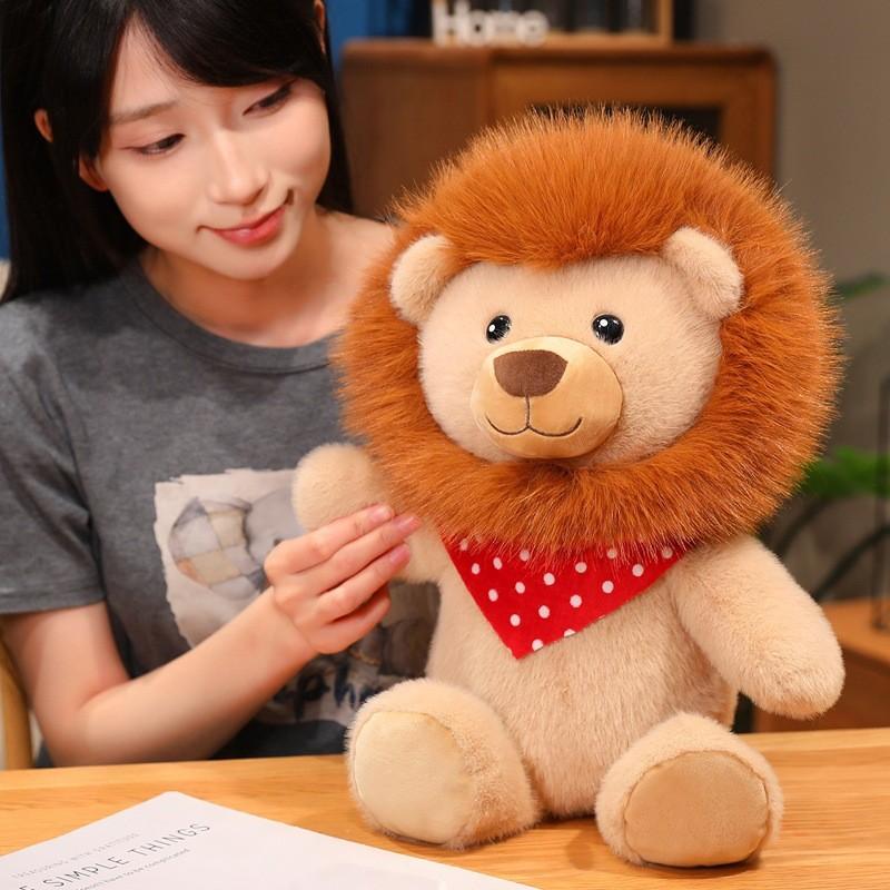 Plush Lion Toy For Kids With Ultra Soft Short Pile For Indoor Decor And Gift Ideas