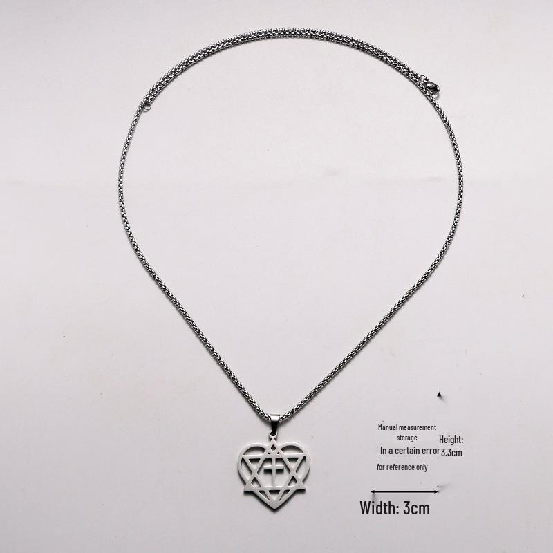 Messiah's Heart Star of David Hip-Hop Necklace - Men's & Women's Stainless Steel Pendant Jewelry