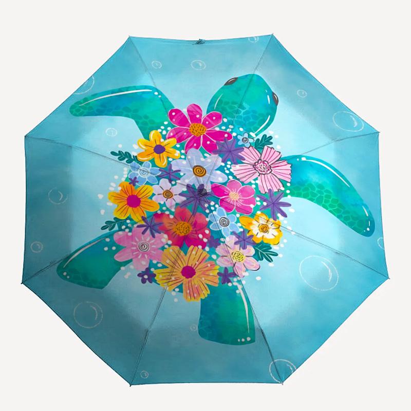 

1pc Sea Turtle Automatic Umbrella 8-Bone Design Compact Gear for Outdoor Travel, Perfect Holiday Gift yy250827076