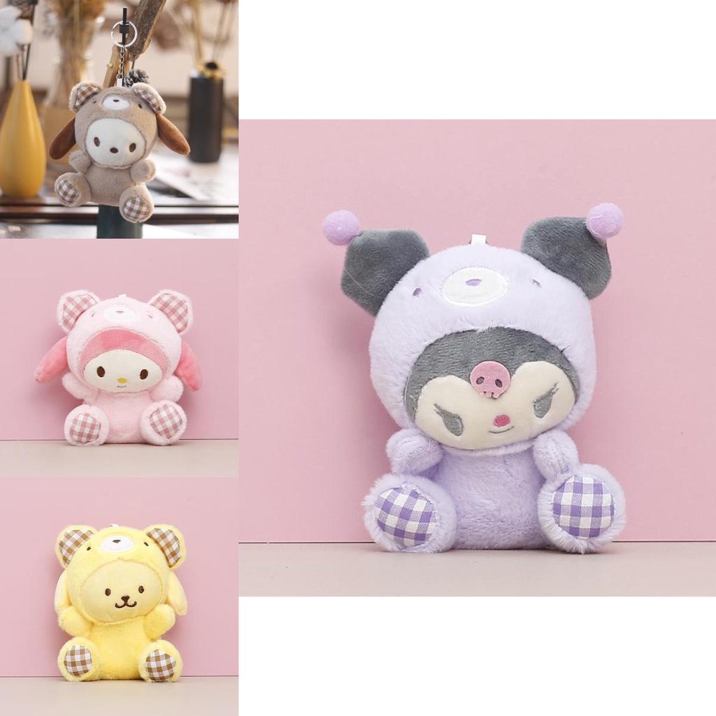 Sanrio Melody Cinnamoroll Kuromi Plush Pendant Cartoon Doll Keychain Stuffed Toys