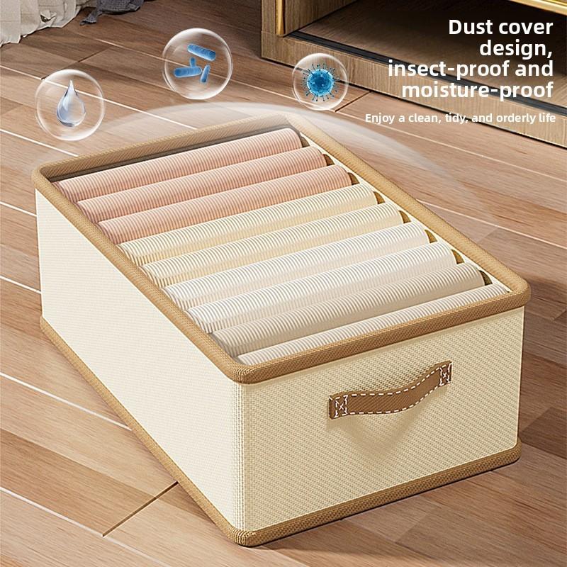Cartoon Fabric Clothes Storage Box With Lid For Bedroom Wardrobe Organization