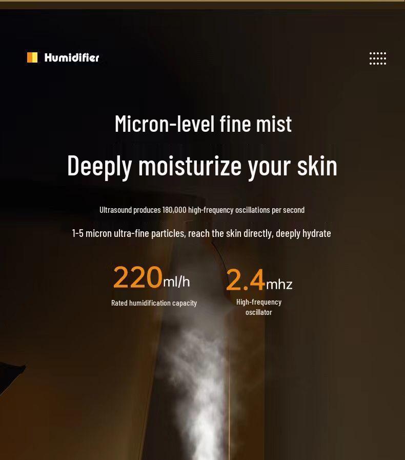 Small Desktop Night Light Humidifier for Bedroom, Dorm, Office - Ideal Gift for Students, Pregnant Women, and Girls
