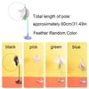 Bite Resistant Suction Cup Cat Teaser Stick Handheld Detachable Cats Toys Feathers Wand Feather Cat Wand with Bell