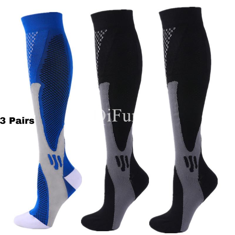 2/3/4 Pairs Running Men Compression Socks Fit Varicose Veins Football Soccer Stockings 30 Mmhg Atheletic Men Women Sports Socks
