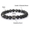 New Beaded Bracelet For Men 8mm Natural Tiger Eyes Obsidian Lava Stone Braclet Hematite Healing Braslet Stainless Steel Buckle