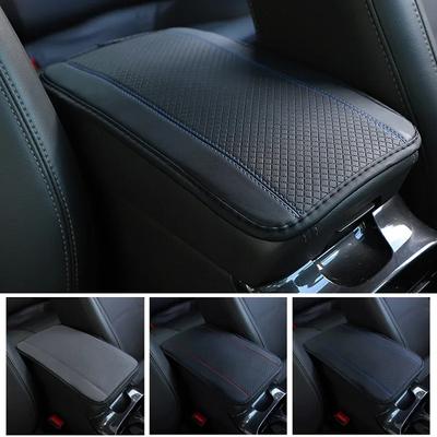 Universal Car Armrest Pad Cover Auto Center Console Box Soft Cushion Mat Durable Faux Leather Non-slip Cover Car Accessories