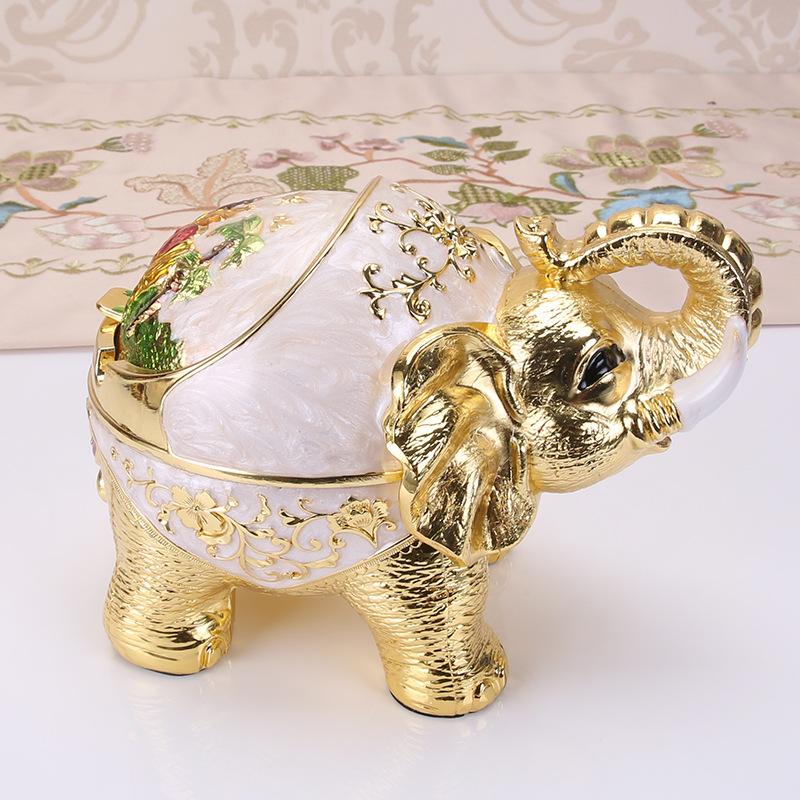 European retro elephant ashtray creative personality trend spherical metal cover multi-functional office home living room