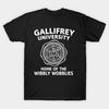 Men Black Print T-shirt Gallifrey University Wibbly Wobblies No-Cut Transfer Paper Print Cotton Tshirt