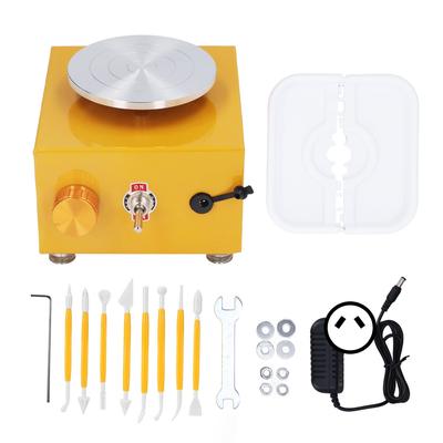 Mini Pottery Wheel Yellow Small Miniature School Teaching Pottery Wheel Machine for Art Craft Work
