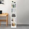 5-Tier Narrow Storage Rack – Slim Bookshelf with Guardrails – Space-Saving Organizer for Living Room, Bedroom & Home Office – White