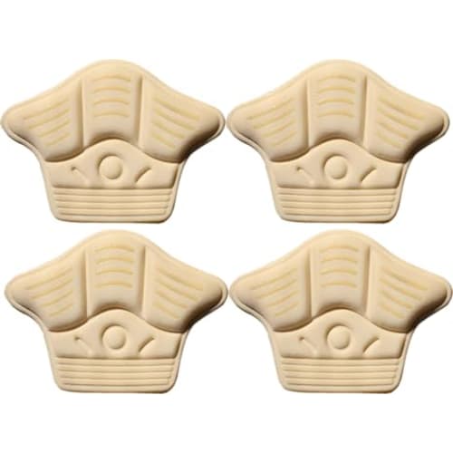 BONU (Beige) Crown-Shaped Heel Cushions, 7mm Thick, Set of 4, Beige or Black