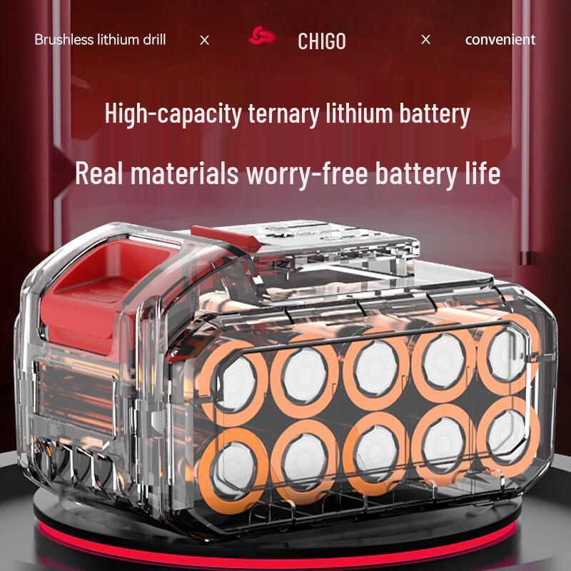 Zhigao 21V Brushless Cordless Multi-Function Impact Drill CN Plug (adapter Included)