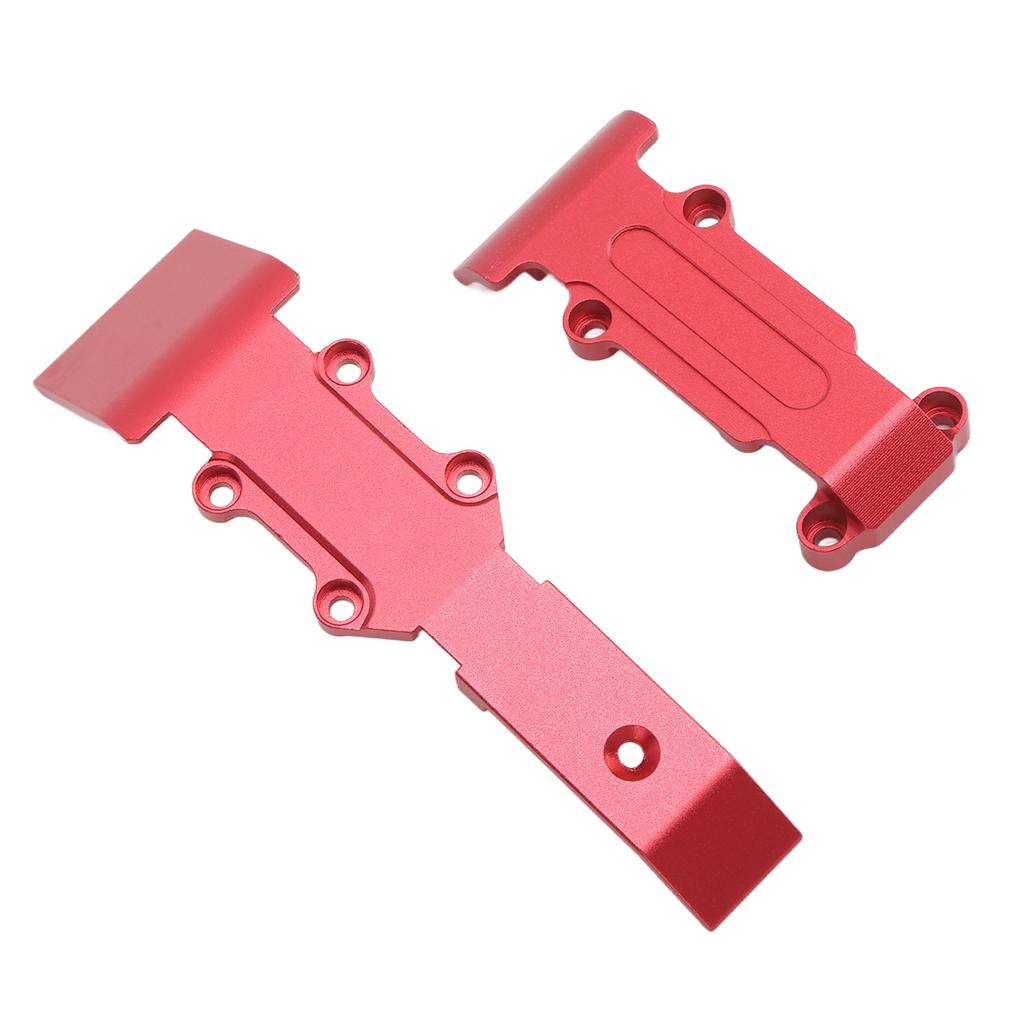 RC Car Skid Plate Front and Rear RC Car Aluminum Skid Plate for Traxxas 116 Revo Slash Red