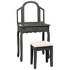 Day and Night - Day and Night Dressing Table and Stool In Gray Paulownia Wood 65x36x128 Cm
