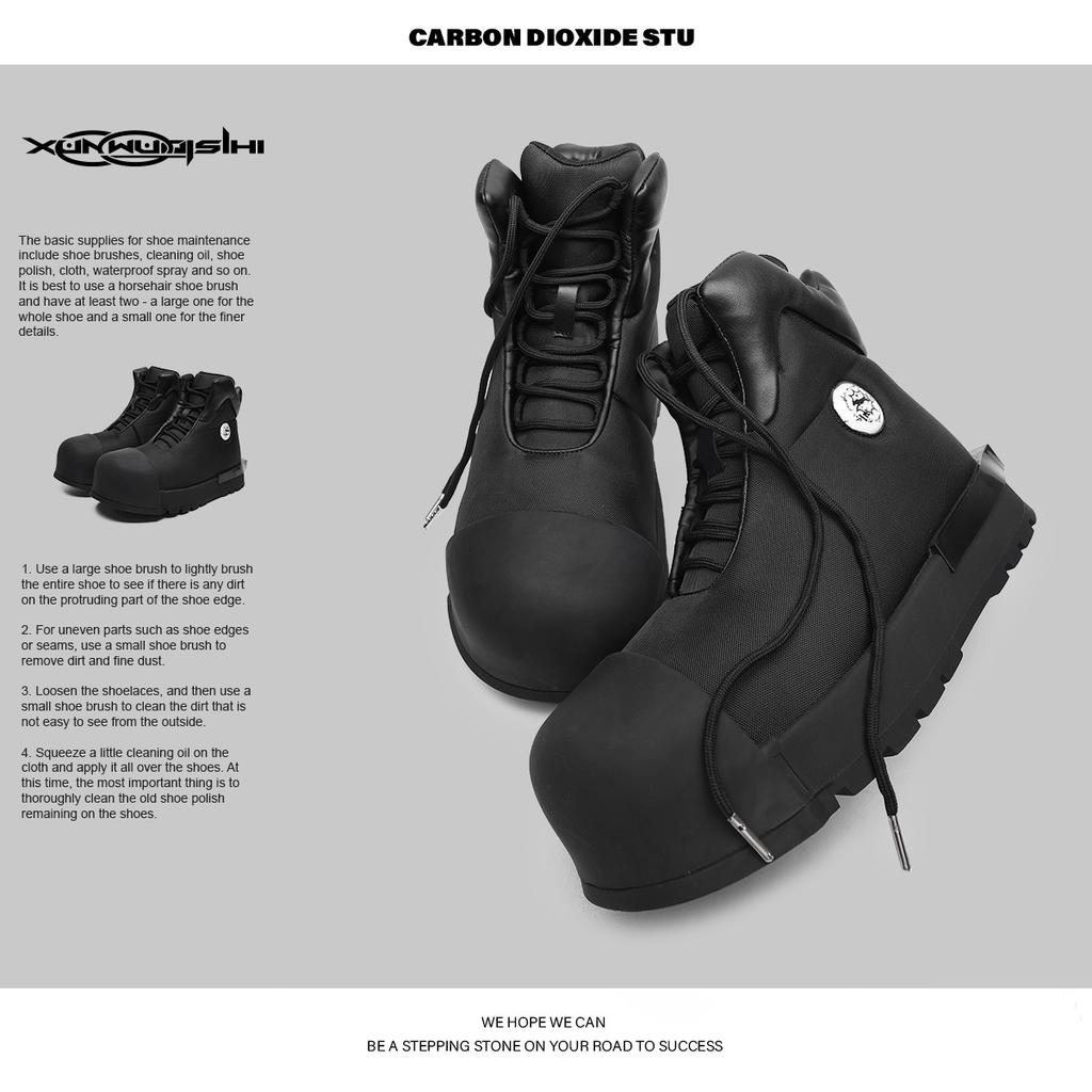 High-top men's autumn and winter new trendy shoes trendy brand Martin boots advanced sense versatile couple shoes platform big head shoes