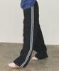 RONRON Side Lace Track Denim Pants Black
