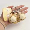 @@Simulation Bun Keyboard Clicker Keychain Mini Steamed Bun Stress Relief Sensory Fidget Toys For Autism Adhd Decompression Toy