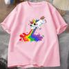 Camisetas con Estampado de Unicornio Arcoíris de Dibujos Animados Estilo Retro Unisex para Mujer Camiseta Camiseta Gráfica de Unicornio Top Casual Camisetas Frescas de Verano