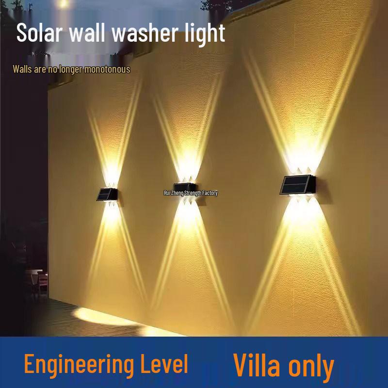 Wasserdichte Solar-Wandleuchte für Außenhof, Garten, Balkon und Terrasse