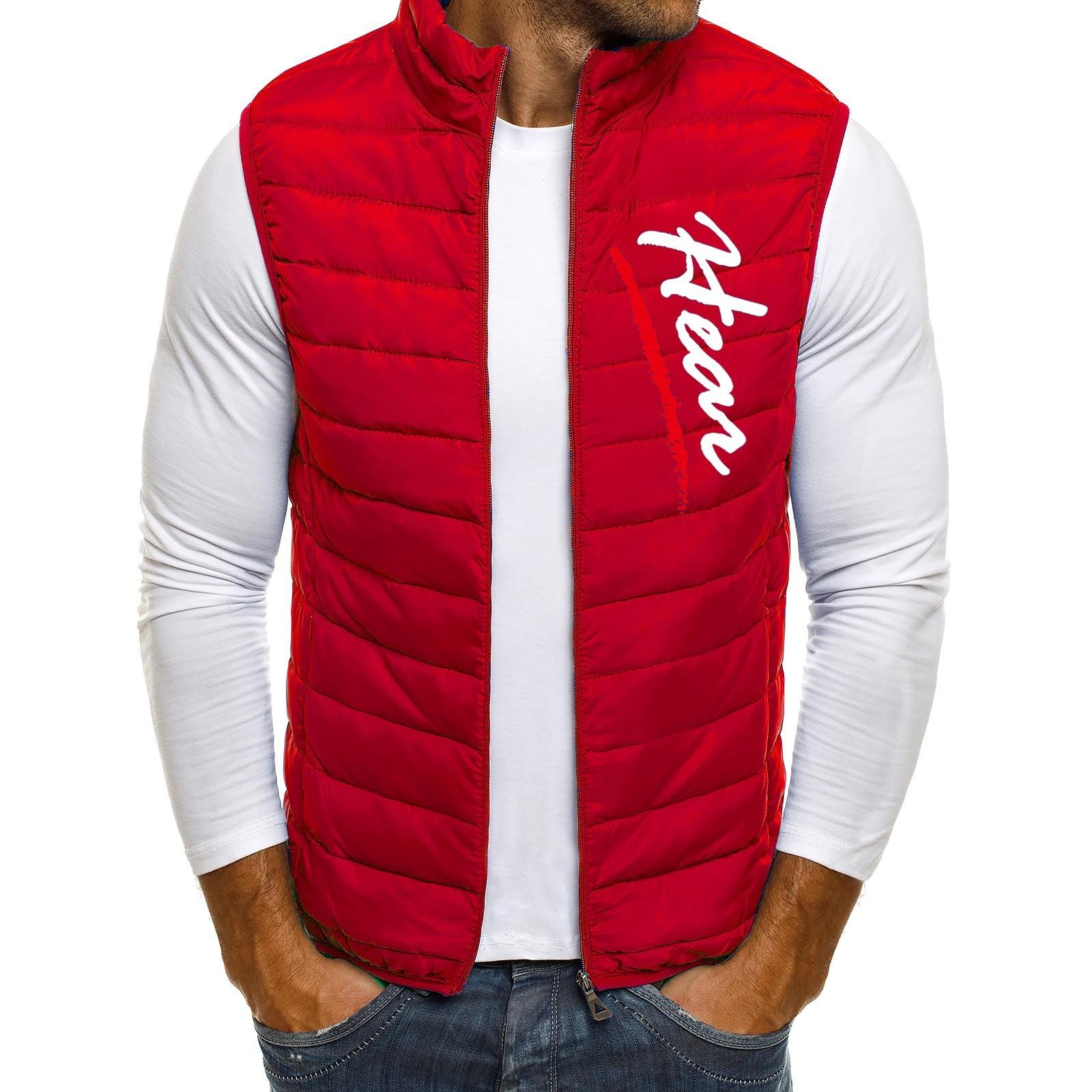 

Мужской зимний модный жилет на молнии, цветной, жилет, пальто XXL красный