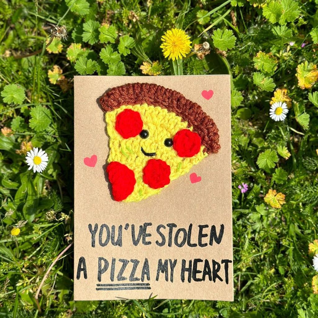 Handmade Crochet Greeting Cards, Cute Amigurumi Card Set For Valentine's Day Birthday Teacher's Day Mother's Day Christmas