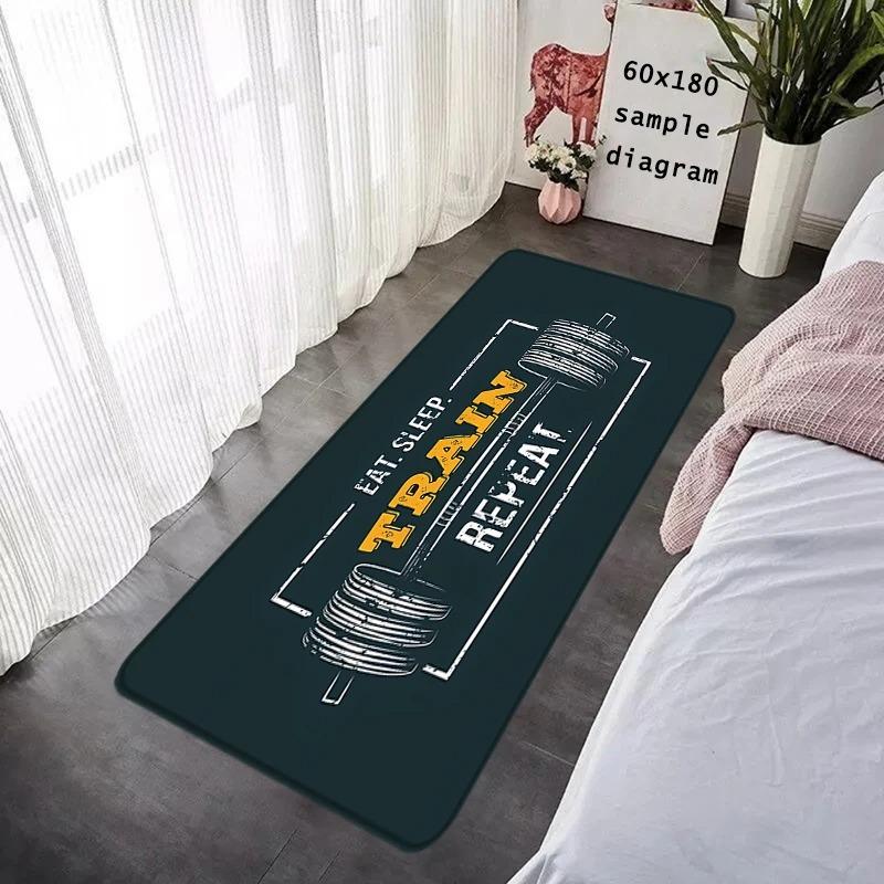 Floor Mat GYM Exercise Time Non-slip Foot Rug for Entryway Kitchen Water Absorbed Rugs Bedside Mats Hallway Carpet Home Decor