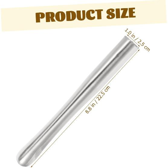Stainless Steel Stick Ergonomic Lemon Hammer for Muddling Beating Crushing Bartending Accessory for Home Bar Restaurant Design 22.5cm